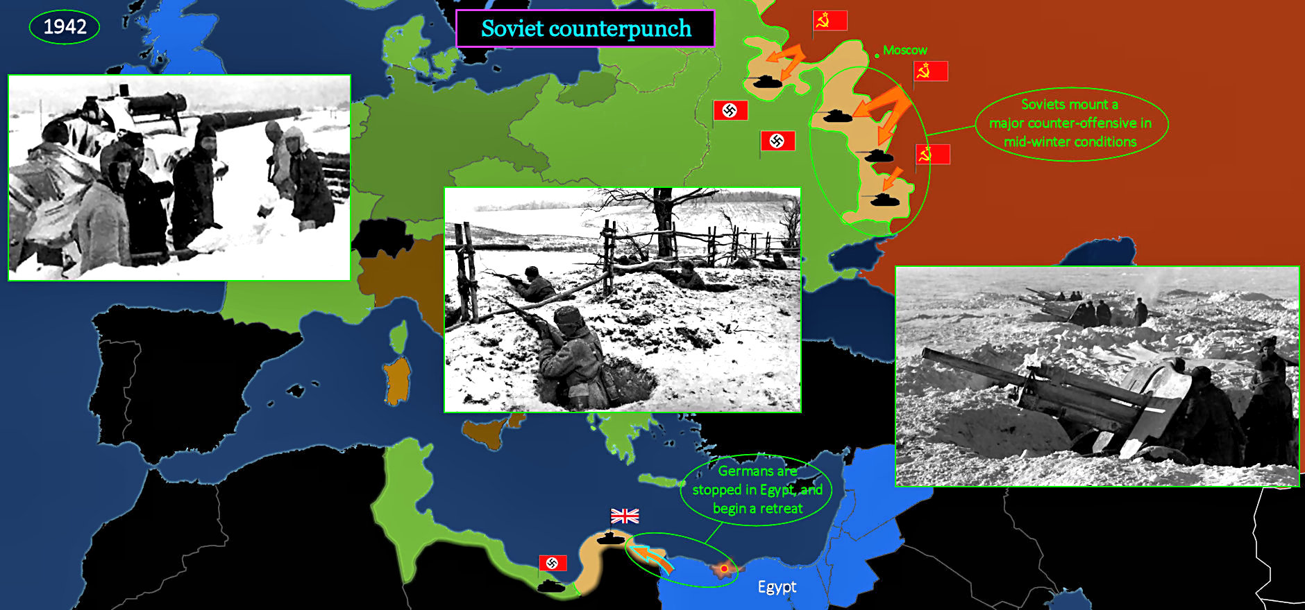 Russian Counterattack, Rommel, 1942 map